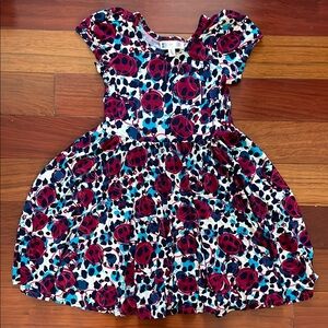 LuLaRoe multicolored sundress with flutter sleeves and crew neck